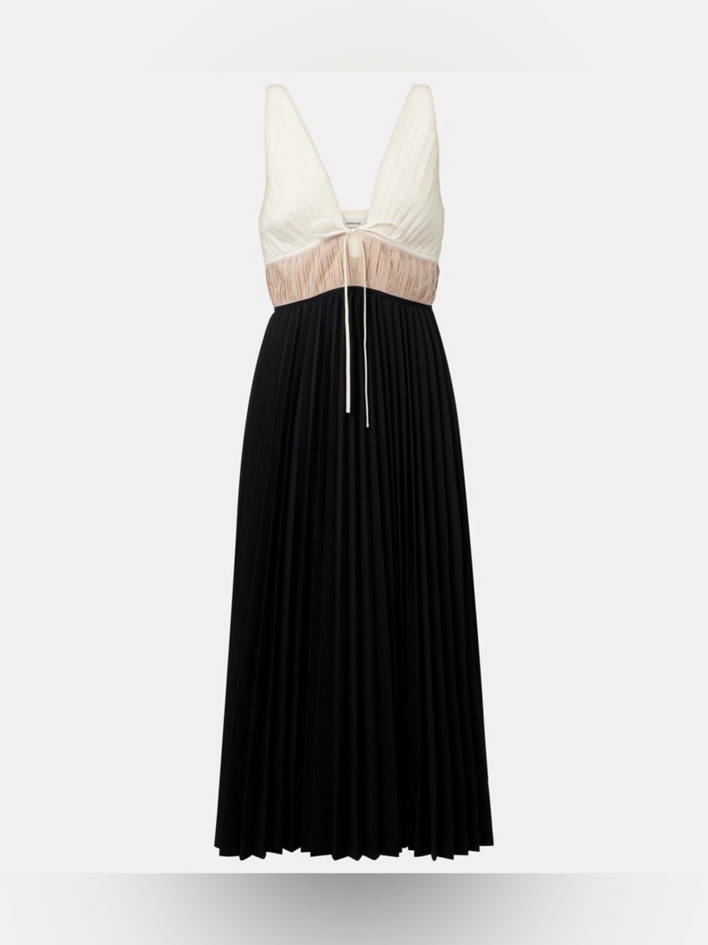 NEW NWT Simkhai Stephanie Pleated Poplin Midi Dress Size 0 - Picture 2 of 8
